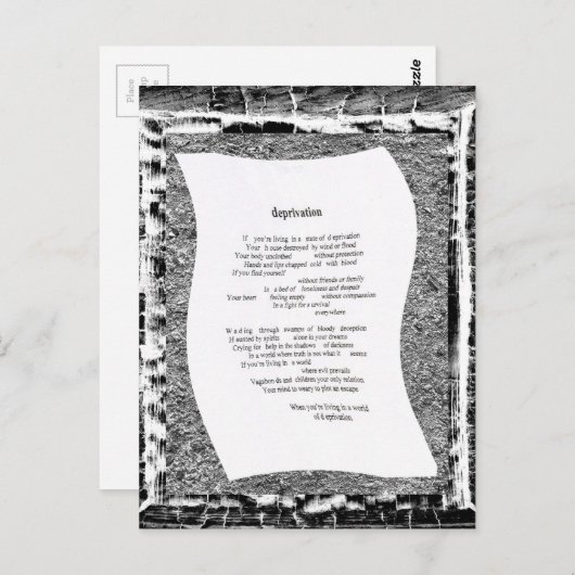 Carte Postale Privation (Devant / Derrière)