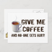 Carte Postale Privation de Caffein (Devant / Derrière)