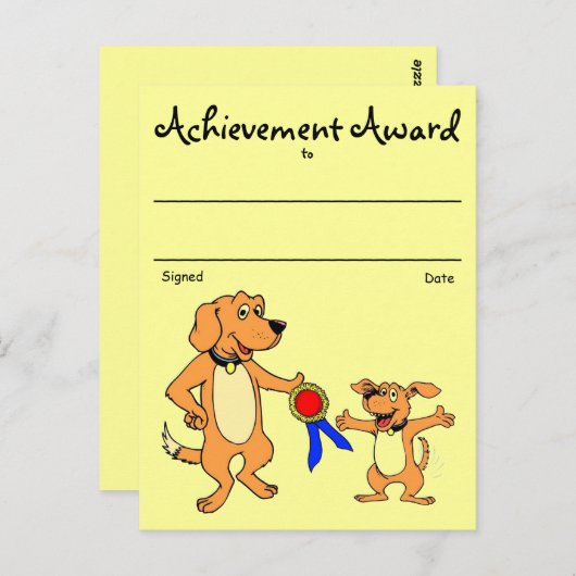 Carte Postale Prix de reconnaissance (Devant / Derrière)