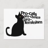 Carte Postale pro-chats pro-choix pro-féminisme (Devant)