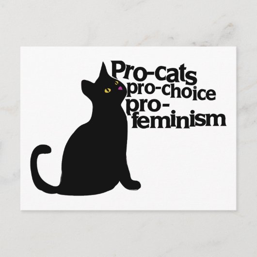 Carte Postale pro-chats pro-choix pro-féminisme (Devant)