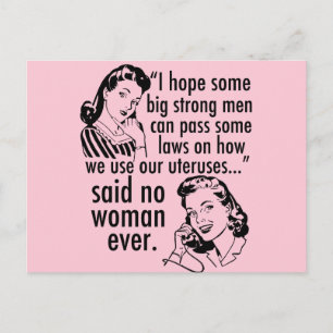 Carte Postale Pro Choice Caricature politique Humour féministe r