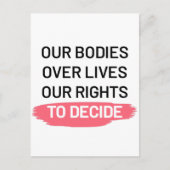 Carte Postale Pro Choice Droits d'avortement Conception (Devant)