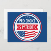 Carte Postale Pro Choice est la liberté patriotique des femmes a (Devant / Derrière)
