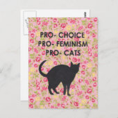 Carte Postale Pro-Choice/féminisme/Cats (Devant / Derrière)