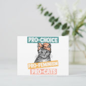 Carte Postale Pro Choice Pro Feminism Pro Cats (Debout devant)
