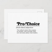 Carte Postale Pro-choix, Droits des femmes en matière de reprodu (Devant / Derrière)