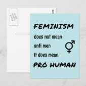 Carte Postale Pro citation humaine du féminisme (Devant / Derrière)