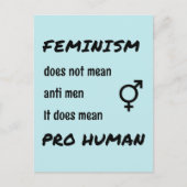 Carte Postale Pro citation humaine du féminisme (Devant)