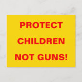 Carte Postale Pro Gun Control PROTÉGER LES ENFANTS PAS LES ARMES (Devant)