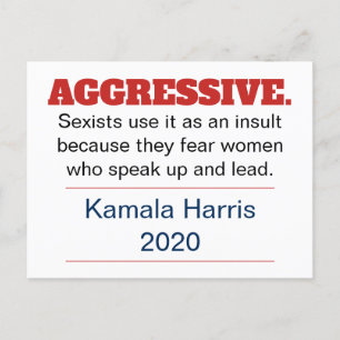 Carte Postale Pro-Kamala Harris 2020 agressif