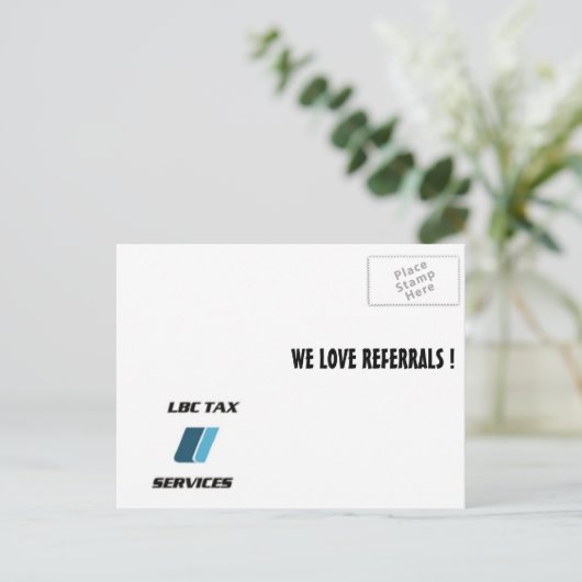 Carte postale pro LBC FISC SERVICES (Debout devant)