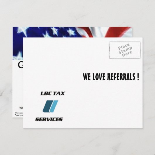 Carte postale pro LBC FISC SERVICES (Devant / Derrière)