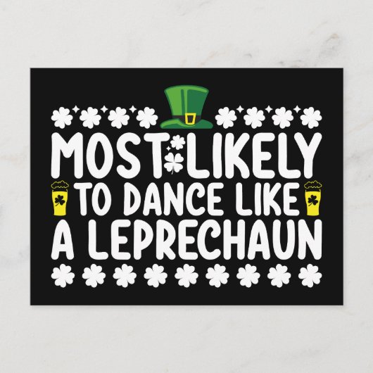 Carte Postale Probablement De Danse Comme Un St patrick Leprecha (Devant)