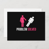 Carte Postale Problème résolu Funny Divorce Breakup Disband Cade (Devant / Derrière)