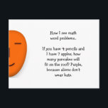 Carte Postale Problèmes de mots mathématiques.. Funny Envoyer un<br><div class="desc">C'est drôle de prendre ce que la plupart d'entre nous ont ressenti, une fois ou l'autre, en choisissant nos cerveaux sur un problème de mots mathématiques. Un drôle, humoristique, hilarant, envoyez une carte postale de sourire, pour vous aider à répandre un sourire, partager un rire avec des amis, des pairs,...</div>
