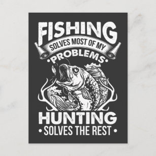 Carte Postale Problèmes de pêche et de chasse Poisson Sarcastiqu
