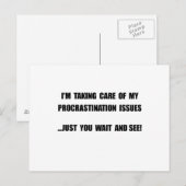 Carte Postale Problèmes de procrastination (Devant / Derrière)