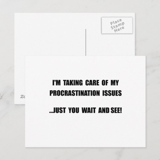 Carte Postale Problèmes de procrastination (Devant / Derrière)