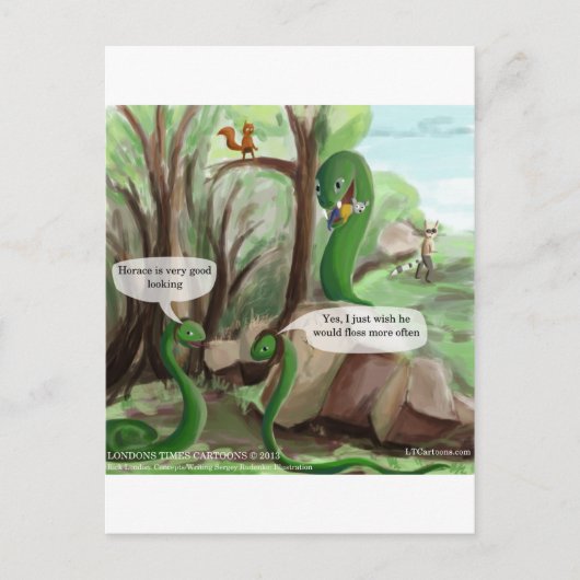 Carte Postale Problèmes Dentaires de Serpent Drôles (Devant)