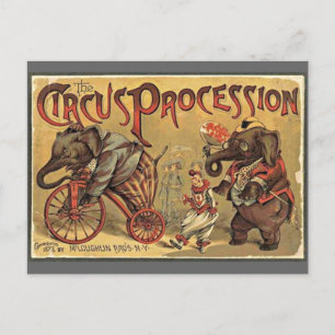 Carte Postale Procession de cirque, 1888, vintage