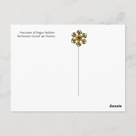 Carte Postale Procession de Magus Melchior, Cheval, Chat sauvage (Dos)