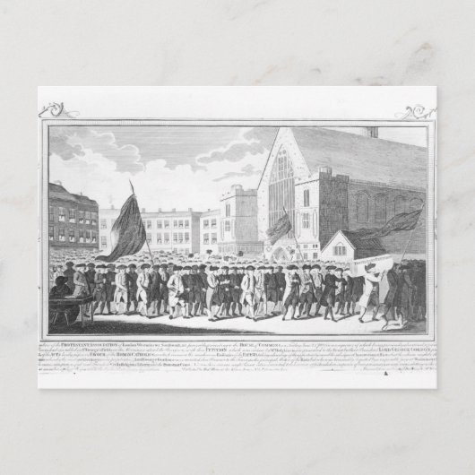 Carte Postale Procession pacifique des membres de protestants (Devant)