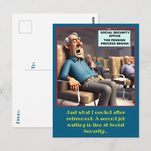 CARTE POSTALE " PROCESSUS DE RETRAITE " (Devant / Derrière)