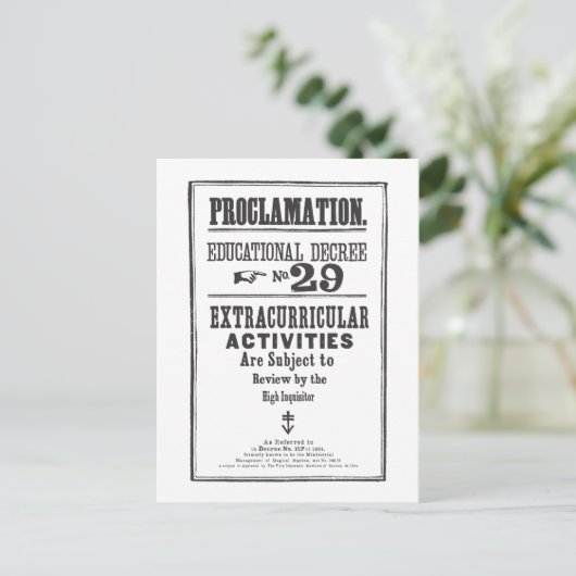 Carte Postale Proclamation 29 (Debout devant)