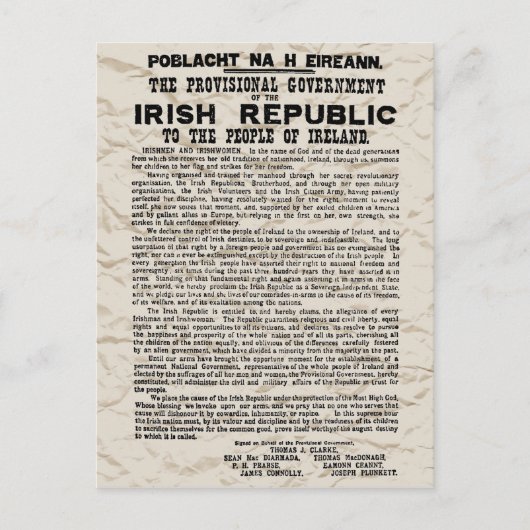 Carte Postale Proclamation de Pâques sur la République d'Irlande (Devant)