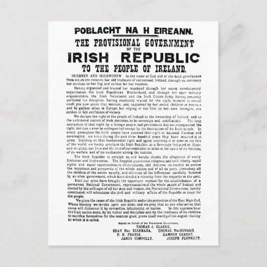 Carte Postale Proclamation de Pâques sur la République d'Irlande (Devant)