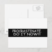 CARTE POSTALE PROCRASTINATE (Devant / Derrière)