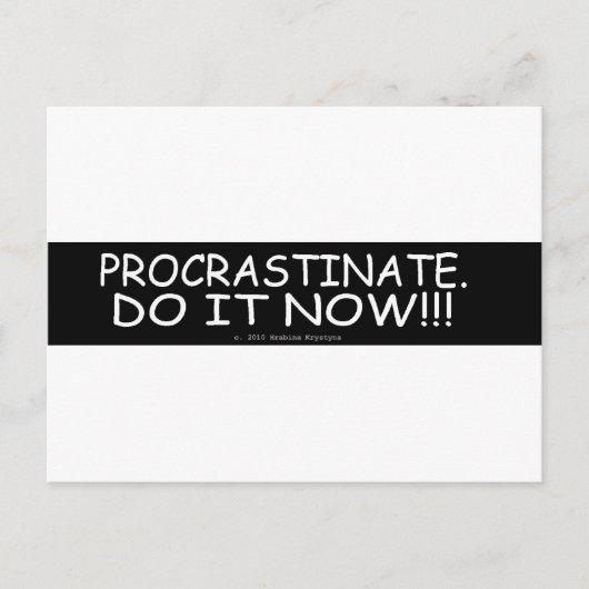 CARTE POSTALE PROCRASTINATE (Devant)