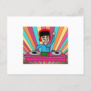 Carte Postale Producteur de musique DJ DiscJockey Retro