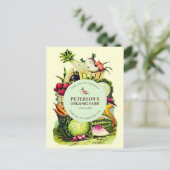 Carte Postale Producteur local de légumes botaniques vintage (Debout devant)