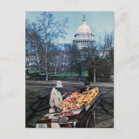Carte Postale Produire des ventes de panier, Washington DC, 1920 (Devant)