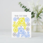 Carte Postale Produit de cercle de roue joyeuse funky (Debout devant)