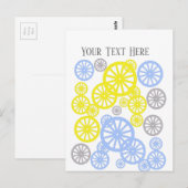 Carte Postale Produit de cercle de roue joyeuse funky (Devant / Derrière)