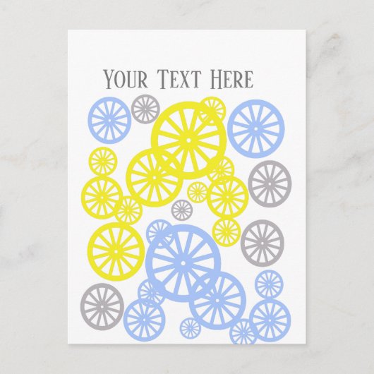 Carte Postale Produit de cercle de roue joyeuse funky (Devant)