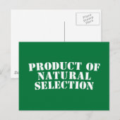 Carte Postale Produit De Sélection Naturelle (Devant / Derrière)