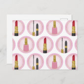 Carte Postale Produits de maquillage rose Cosmétique (Devant / Derrière)