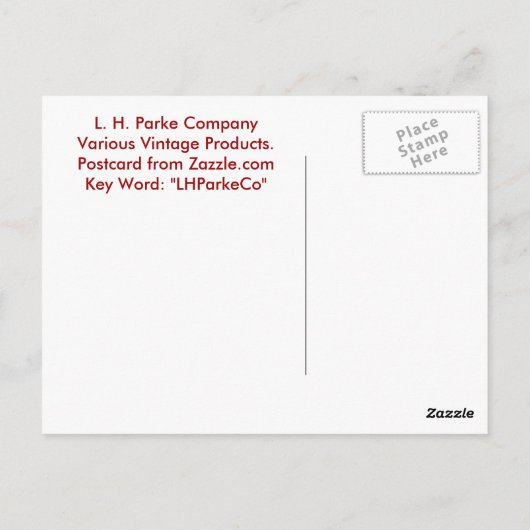 Carte Postale Produits de Parke (Dos)