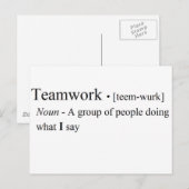 Carte Postale Produits de travail d'équipe amusants (Devant / Derrière)