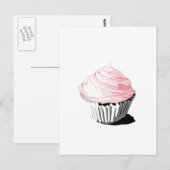 Carte Postale Produits modèles de cupcake vectoriel rose (Devant / Derrière)