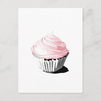 Carte Postale Produits modèles de cupcake vectoriel rose