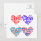 Carte Postale Produits Porto Rico Hearts (Devant / Derrière)