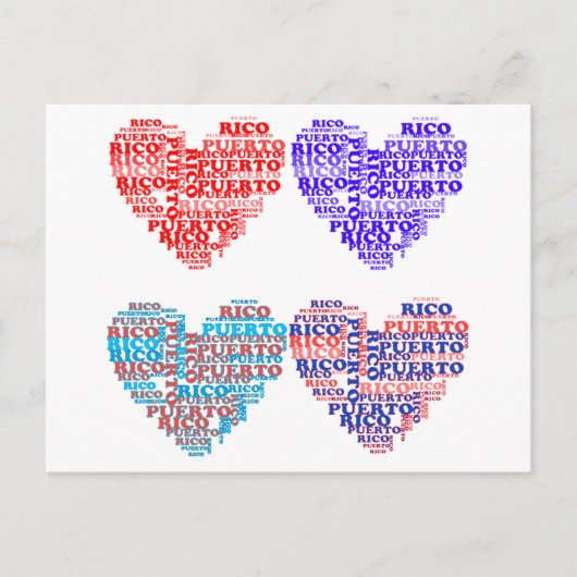 Carte Postale Produits Porto Rico Hearts (Devant)