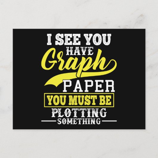 Carte Postale Prof de maths papier graphique traçant quelque cho (Devant)