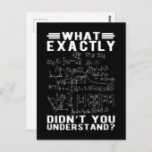 Carte Postale Prof de physique mathématicien drôle Nerd de la sc (Devant / Derrière)