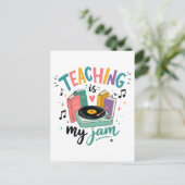 Carte Postale Prof Enseignement Rétro Est Mon Jam Disque Vinyle (Debout devant)